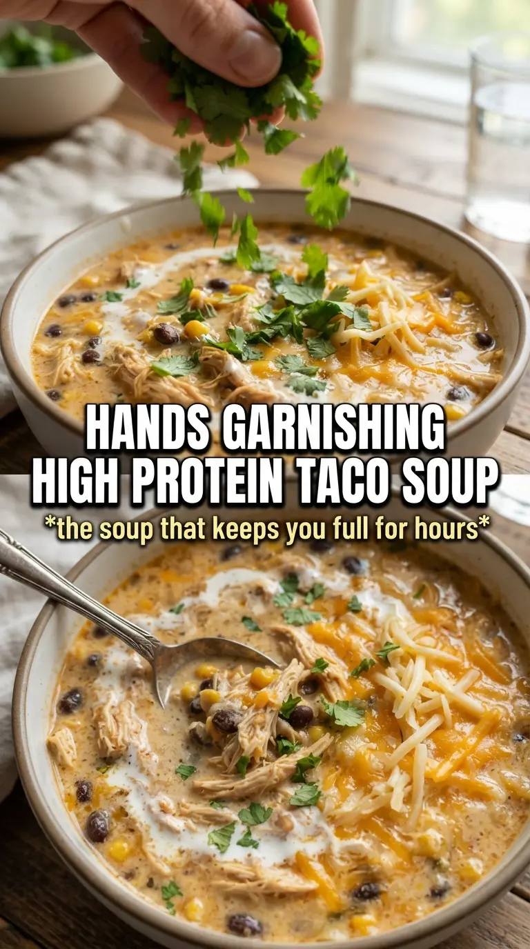 High-Protein Creamy Taco Soup creamy Tex-Mex bowl