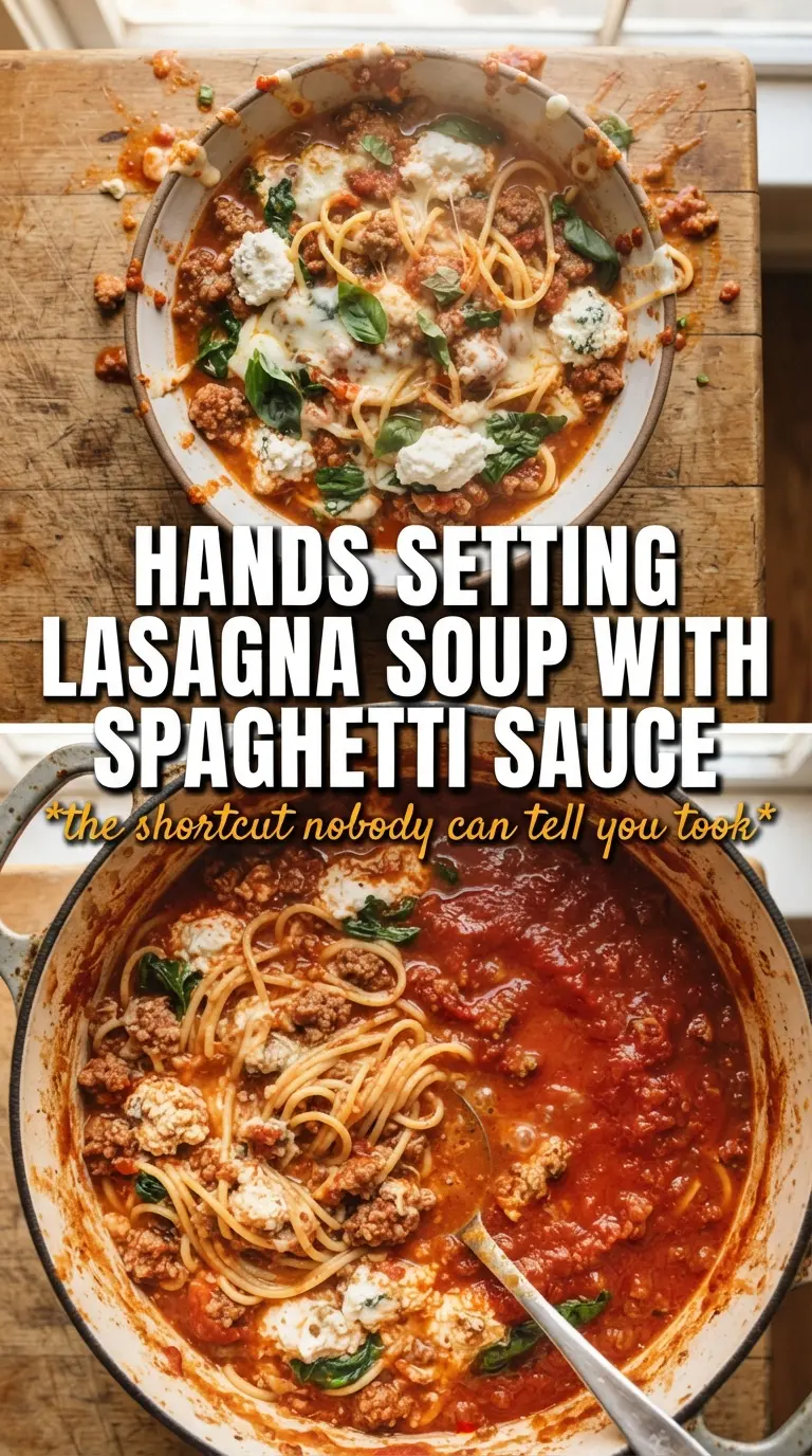 Lasagna Soup With Spaghetti Sauce hearty cheesy
