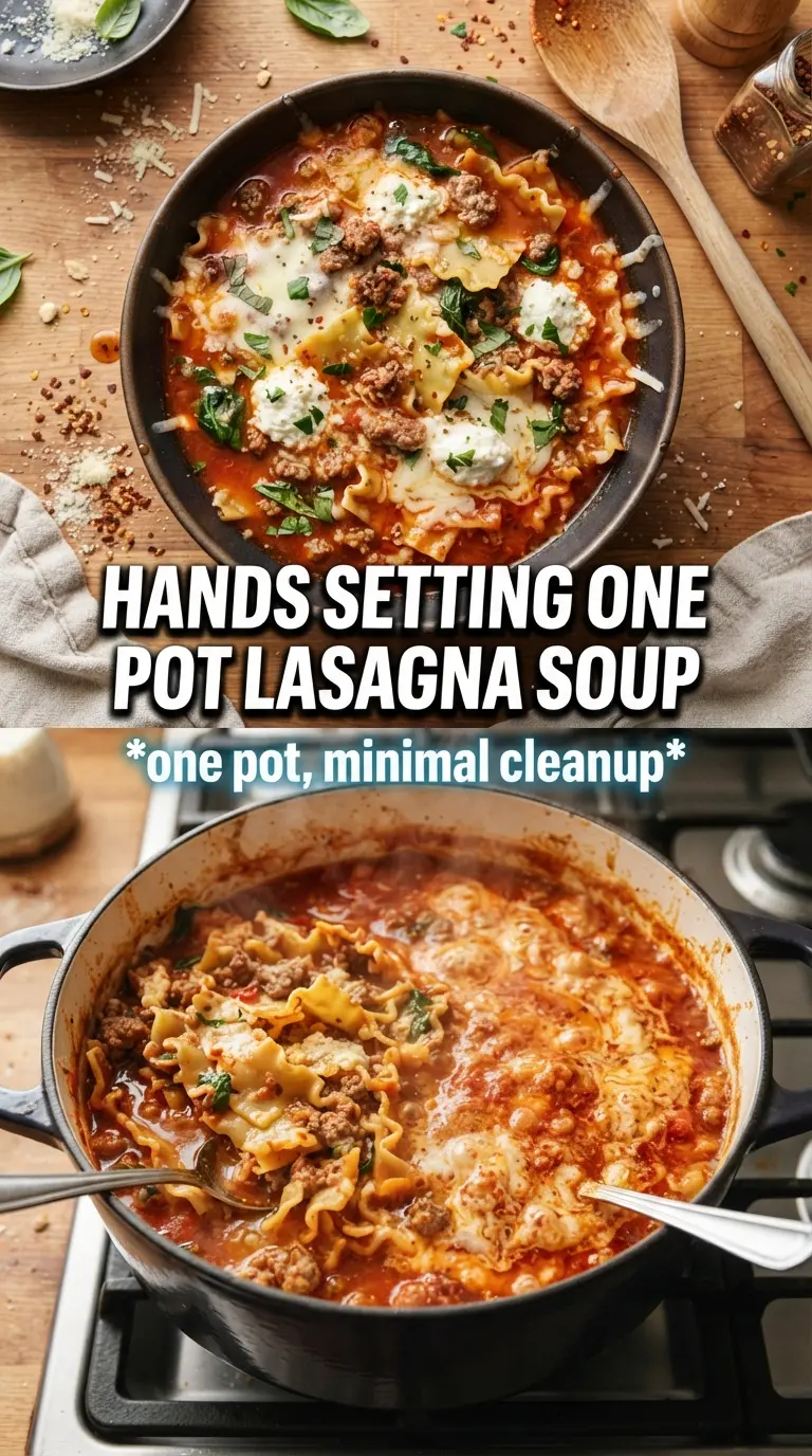 One Pot Lasagna Soup rich tomato, cheesy, hearty