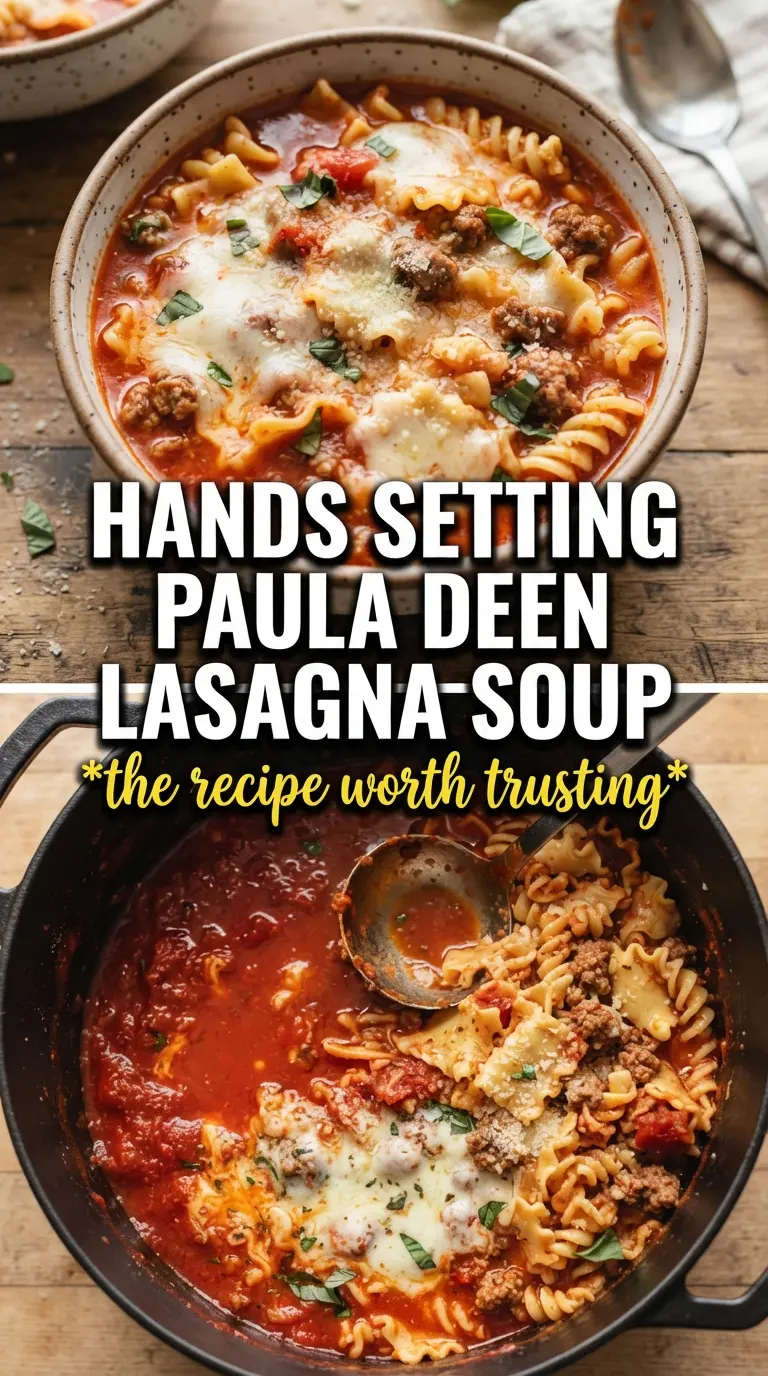 Paula Deen lasagna soup rich cheesy comforting