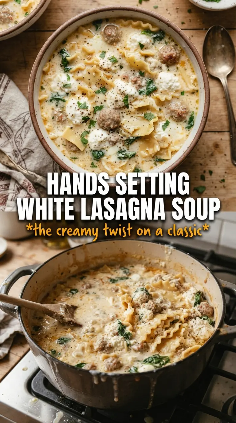 White Lasagna Soup creamy chicken spinach